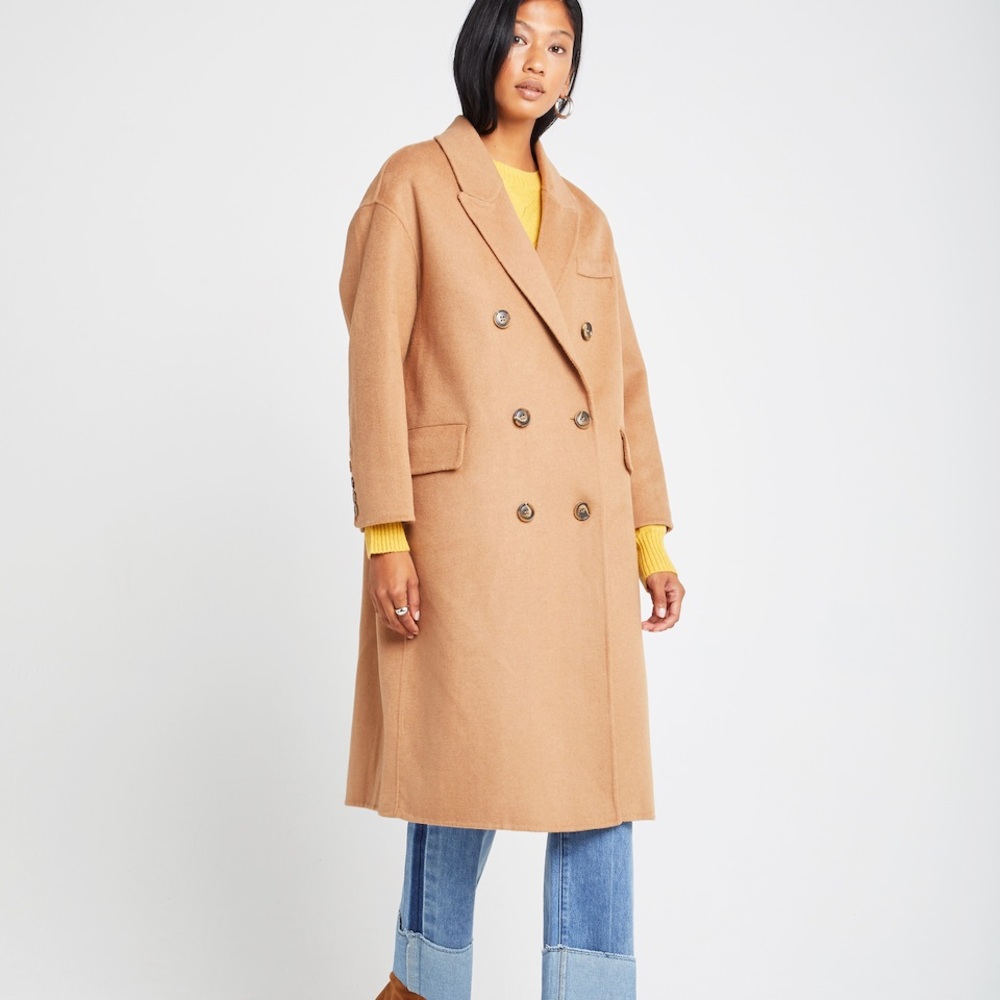 Few Moda 100% Wool Mina Classic Camel Coat